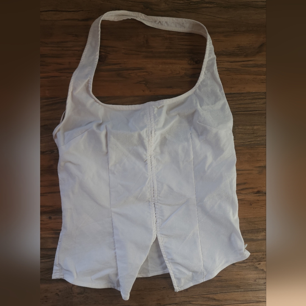 Stradivarius White Halter Top